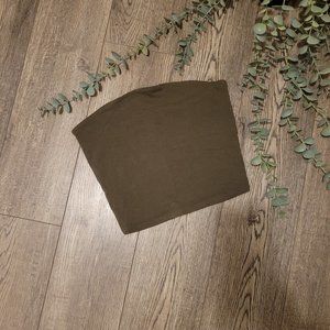 Garage Cotton Tube Top Olive Green Extra Small